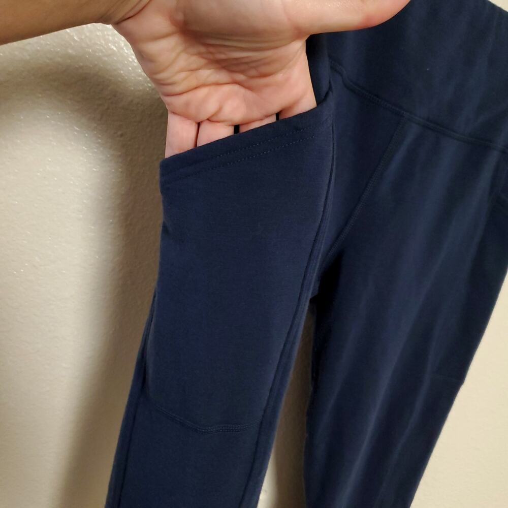 WOOLX Piper Navy Blue Wool Blend Pocket Leggings Base Layer Pants Women's Sz M - Picture 5 of 7